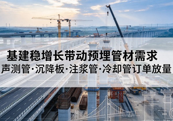 无锡基建稳增长带动预埋监测管材需求，声测管、沉降板、注浆管订单持续放量